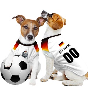 Germany Football Euro 2024 Personalised Pet Tank Top with original FC logo Dog Football Costume and Cat Football Costume Gift image 1