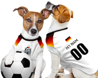 Deutschland Fußball EM 2024 Personalisiertes Haustier-Tanktop mit originalem FC-Logo (Hunde-Fußballkostüm und Katzen-Fußballkostüm-Geschenk)