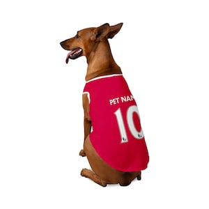 Liverpool FC Inspired Personalised Pet Tank Top 23/24 with original FC logo Dog Football Costume and Cat Football Costume Gift image 3