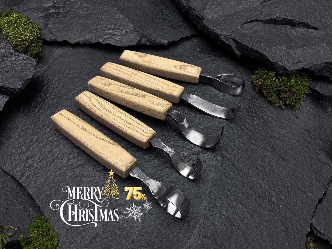 Spoon Carving Knife Set 5 PCS. Spoon Carving Tools. Knives Carving Bowl