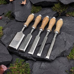 3 Piece Wood Chisel Set 12mm 19mm 25mm Drop Forged Bevel Edged Soft Hard  Wood Chisels Sculpture Carving Woodworking Carpenter Carpentry Tool 