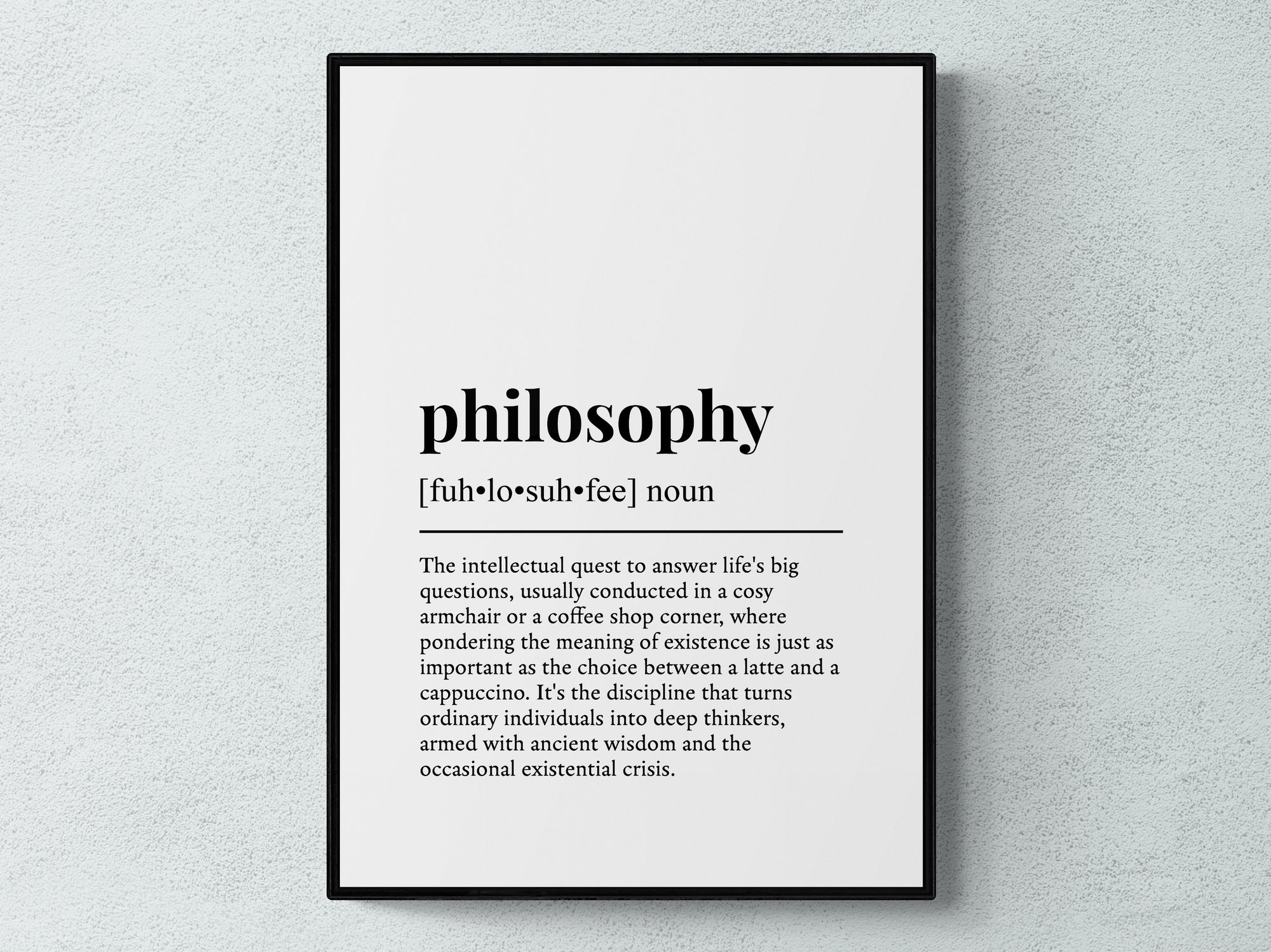 Philosophy Definition Print, Funny Classroom Wall Art, Teacher
