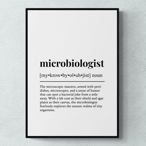 Microbiologist Funny Definition Job Work Gift Wall Art Print | Printable Digital Download