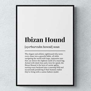 Ibizan Hound Funny Definition Dog Wall Art Print | Printable Digital Download