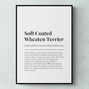 Soft-Coated Wheaten Terrier Funny Definition Dog Wall Art Print | Printable Digital Download