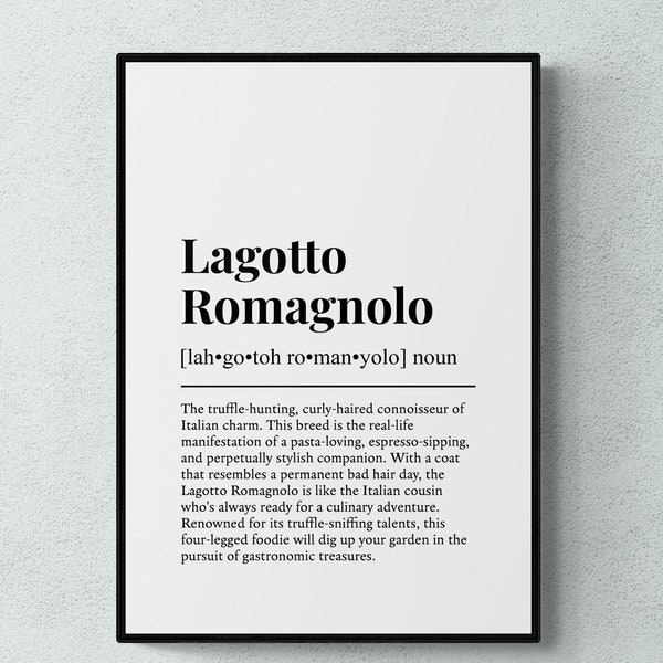 Lagotto Romagnolo Funny Definition Dog Wall Art Print | Printable Digital Download