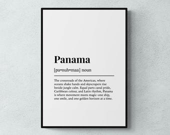 Panama Definition Print,  Funny America Wall Art, American Home Decor, Travel Gift