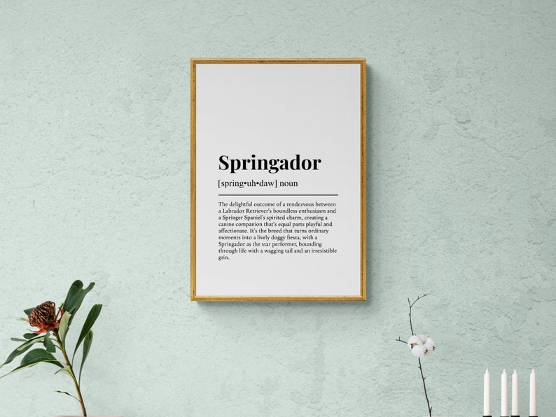 Springador Definition Print, Funny Pet Wall Art, Dog Gift - Etsy UK