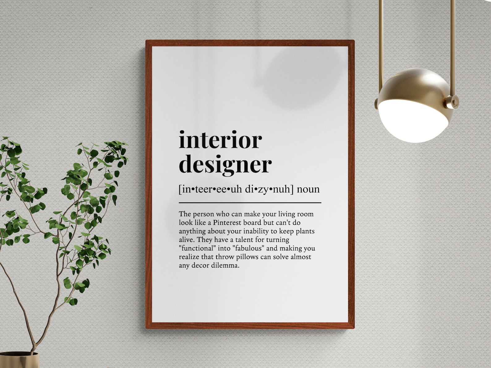 Interior Designer Funny Definition Job Work Gift Wall Art Print - Etsy
