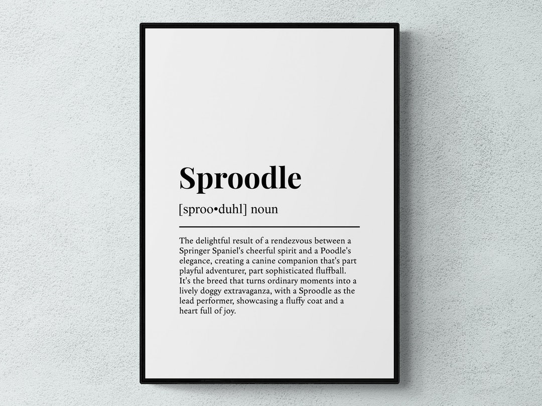 Sproodle Funny Definition Dog Wall Art Print | Printable Digital ...