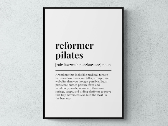 Reformer Pilates Definition Print, Funny Fitness Wall Art, Pilates Gift