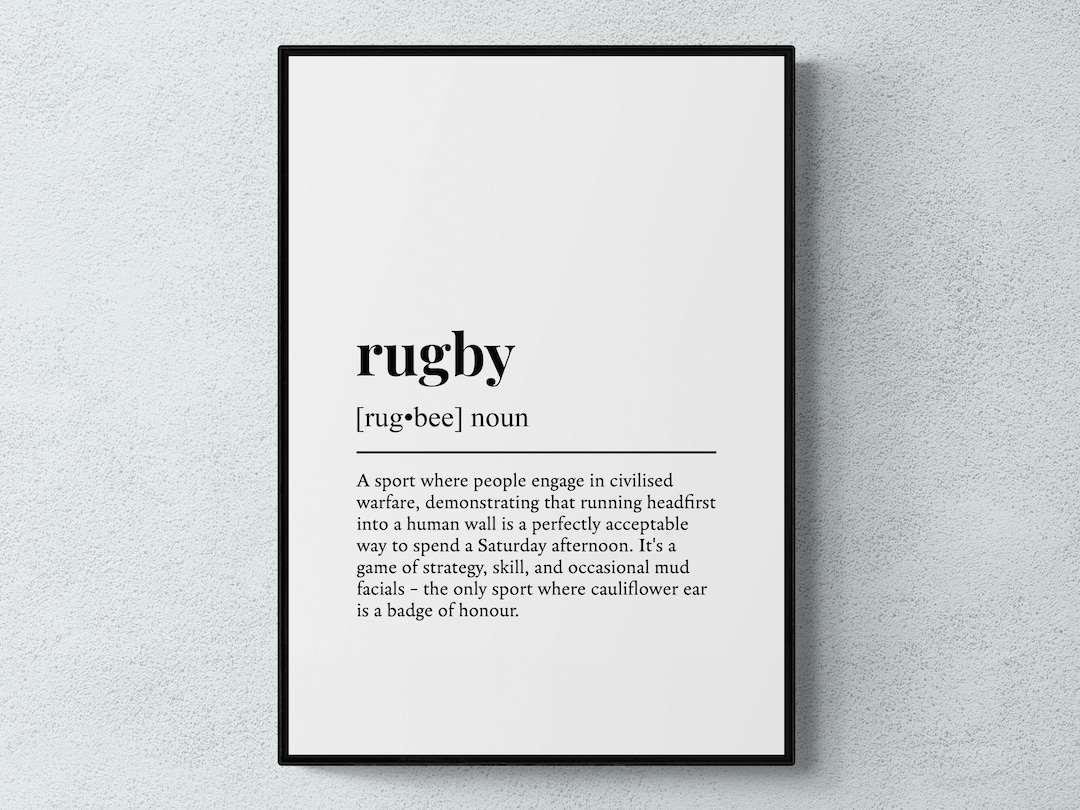 Rugby Funny Definition Sport Gift Wall Art Print - Etsy UK