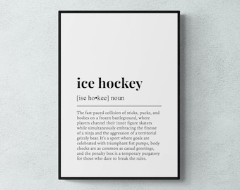 Impression définition hockey sur glace, art mural sport amusant, cadeau hockey | Téléchargement numérique imprimable