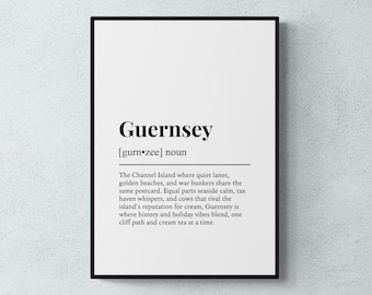 Guernsey Definition Druck, Kanalinseln Druck, UK Wohnkultur, Reisegeschenk | Druckbare digitale Datei