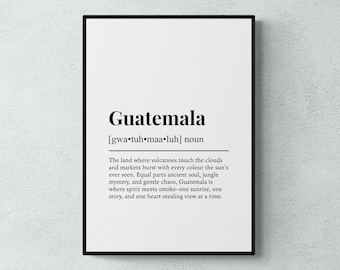 Guatemala Definition Print, Funny America Wall Art, American Home Decor, Travel Gift | Printable Digital Download