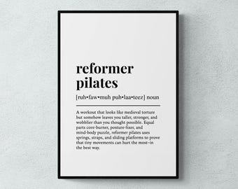 Reformer Pilates Funny Definition Hobby Gift Wall Art Print | Printable Digital Download