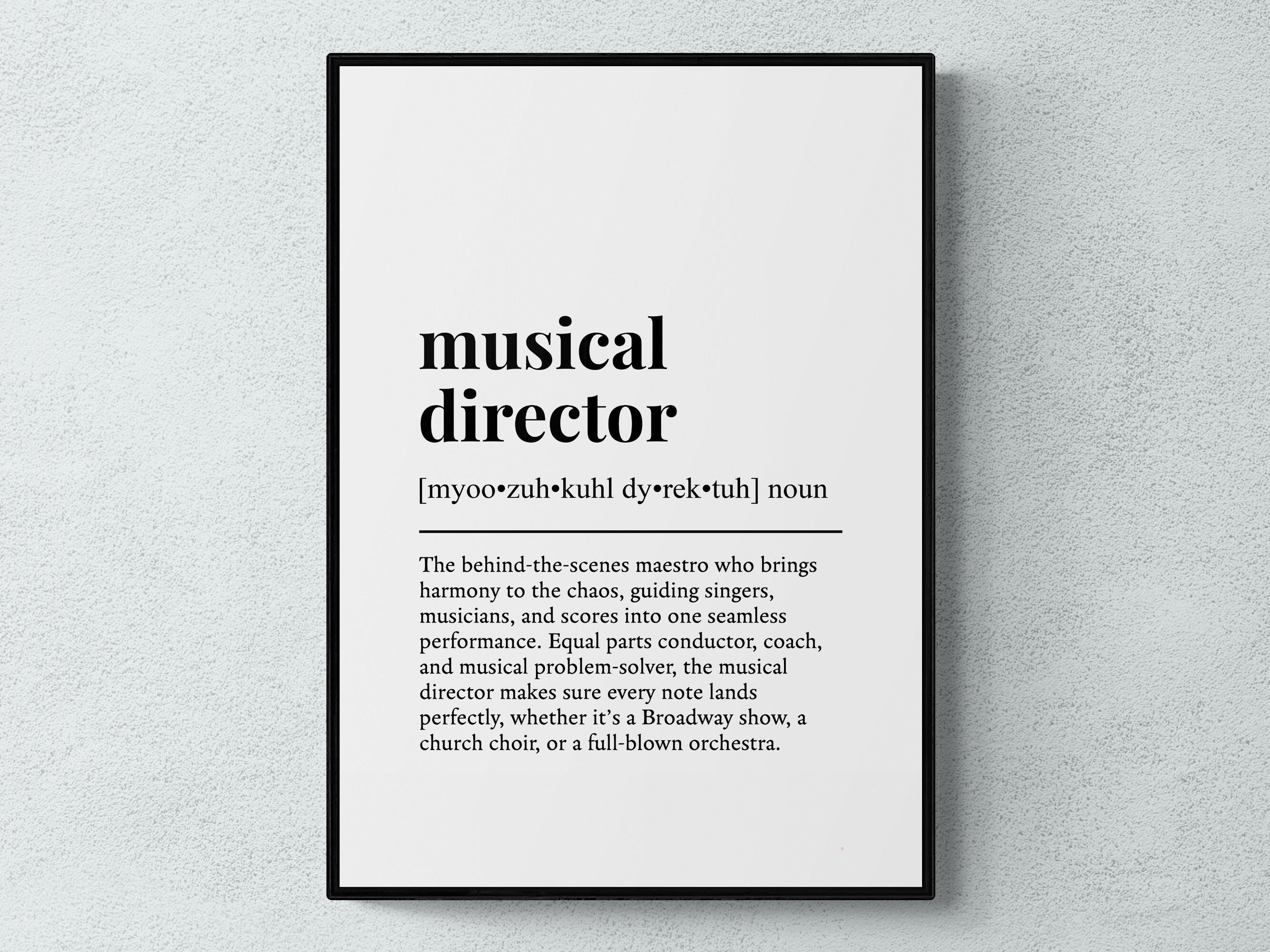 Musical Director Definition Print, Funny Theatre Wall Art, Office