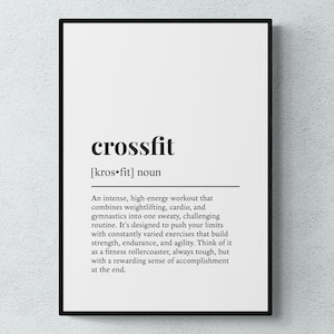 Crossfit Lustig Definition Sport Geschenk Wand Kunst Druck | Druckbare digitale Datei