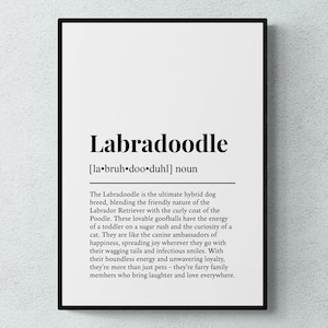 Labradoodle Funny Definition Dog Wall Art Print | Printable Digital Download