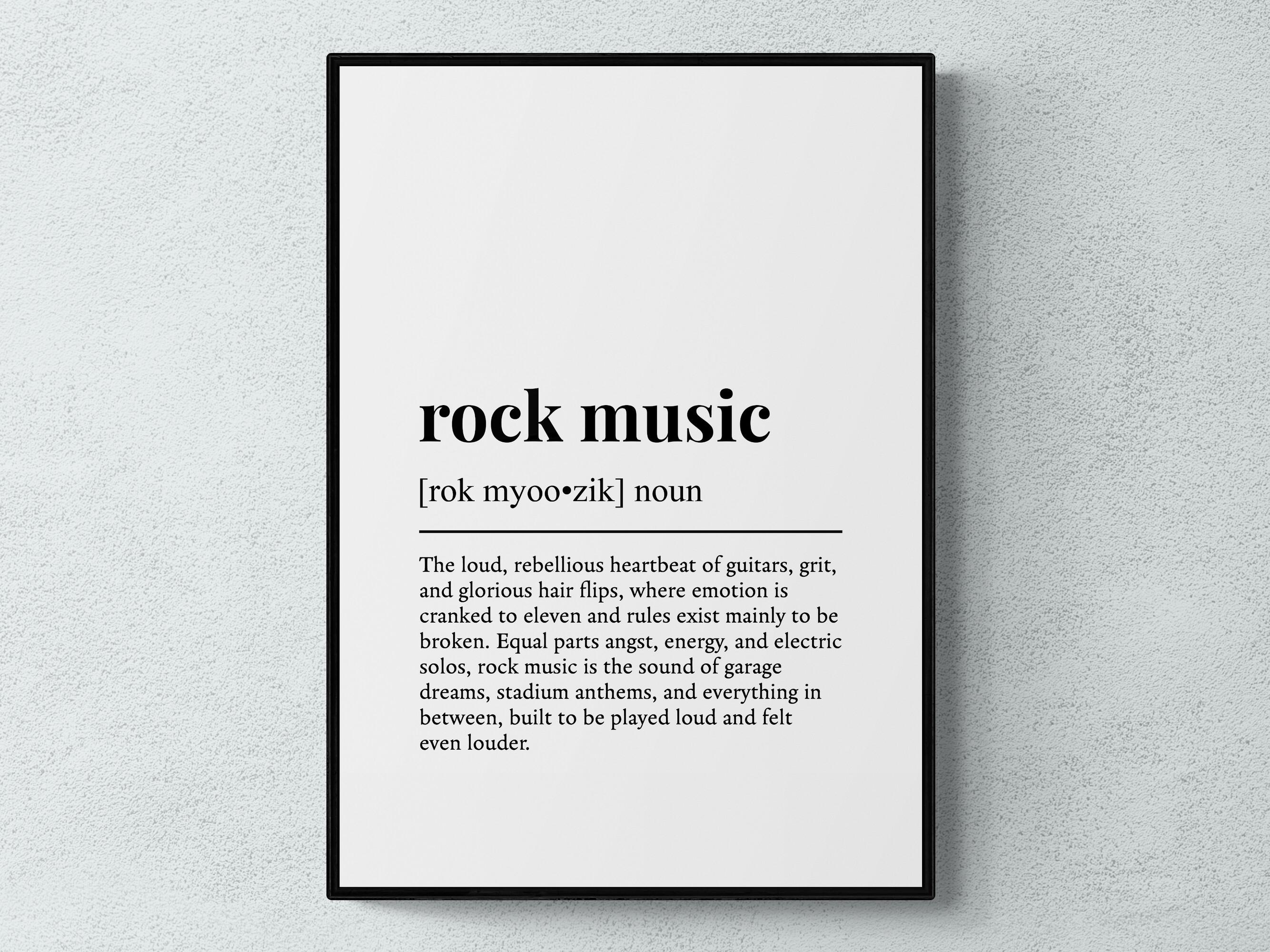 Rock Music Definition Print, Funny Music Wall Art, Band Gift