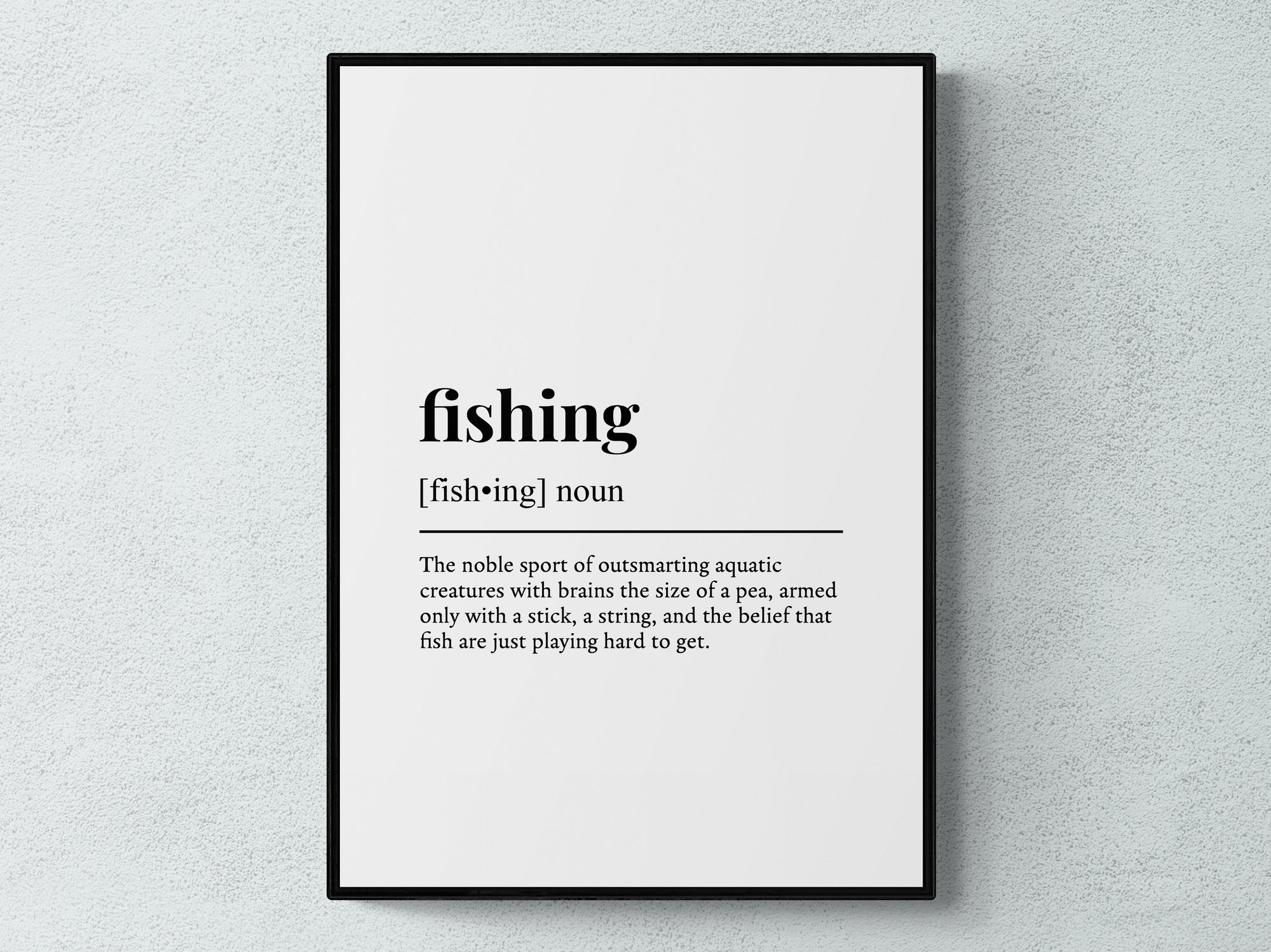 Fishing Funny Definition Hobby Gift Wall Art Print | Printable Digital ...