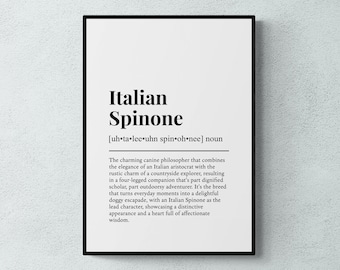 Italian Spinone Funny Definition Dog Wall Art Print | Printable Digital Download