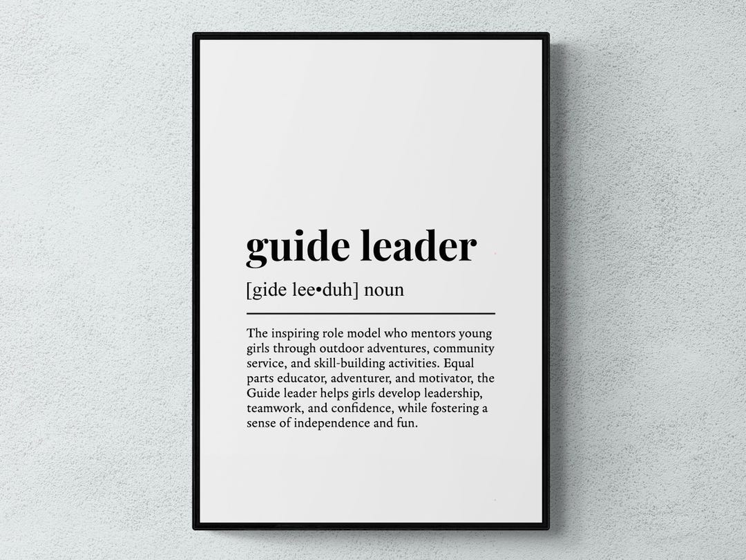 Guide Leader Definition Print, Funny Girl Guide Wall Art, Office Decor ...