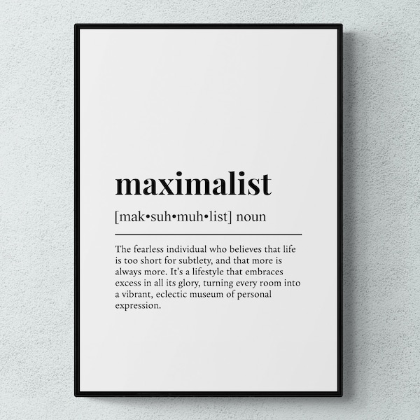 Maximalist Funny Definition Hobby Gift Wall Art Print | Printable Digital Download