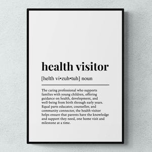 Health Visitor Funny Definition Job Work Gift Wall Art Print | Printable Digital Download