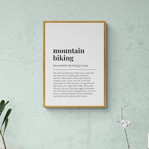Lámina con la definición de ciclismo de montaña, divertida lámina decorativa para pared sobre ciclismo, regalo para ciclistas de montaña / descarga digital imprimible imagen 3