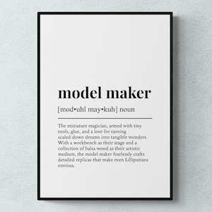 Model Maker Definition Print, Funny Workshop Wall Art, Office Decor, Typography Print, Craft Gift | Printable Digital Download