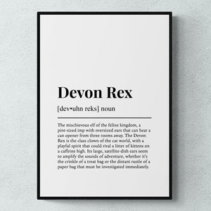 Devon Rex Funny Definition Wall Art Print | Printable Digital Download