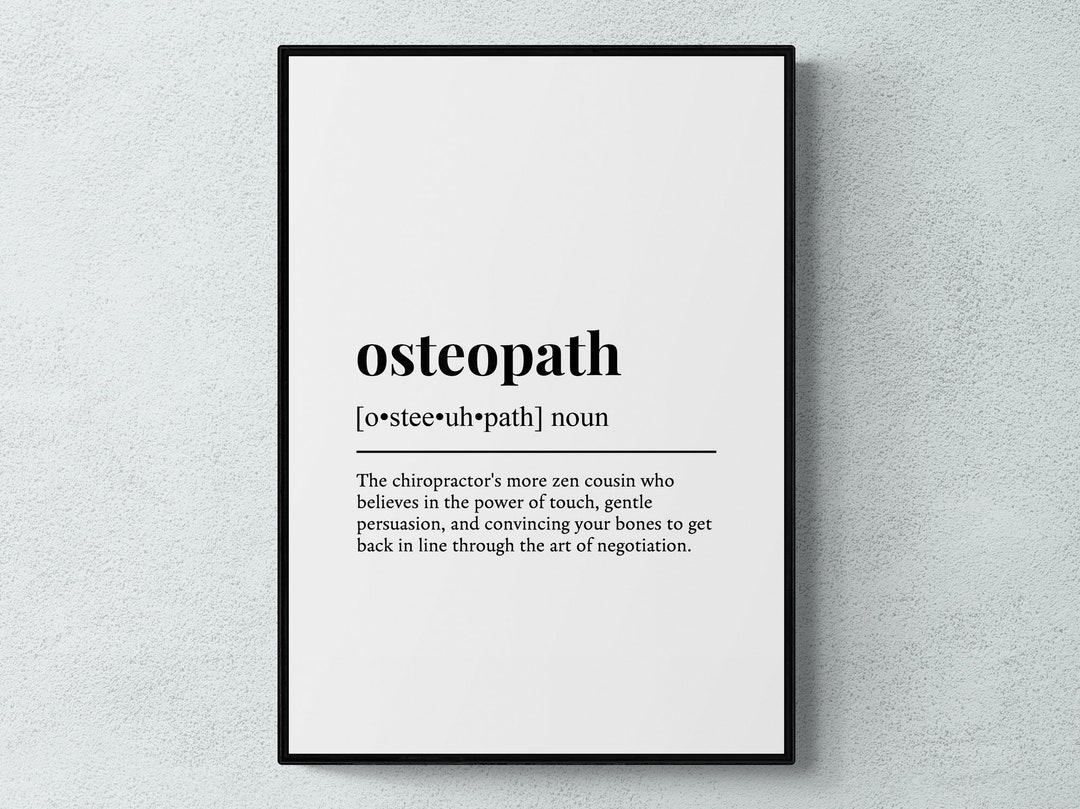Osteopath Lustige Definition Job Arbeit Geschenk Wand Kunst Druck