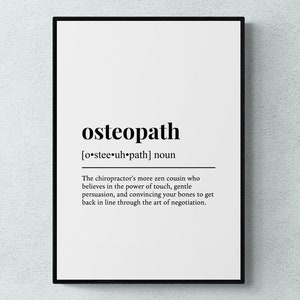 Osteopath Lustige Definition Job Arbeit Geschenk Wand Kunst Druck