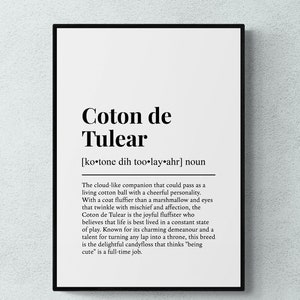 Impression d'art mural chien en coton de Tuléar | Téléchargement numérique imprimable
