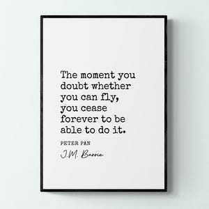 J.M. Barrie Typewriter Quote Print, Peter Pan Print, Book Quote Poster, Book Lovers Gift | Printable Digital Download