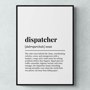 Dispatcher Lustig Definition Job Arbeit Geschenk Wand Kunst Druck | Druckbare digitale Datei