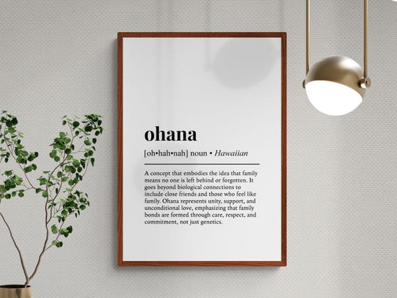Ohana Definition Print, Hawaiian Wall Art, Family Gift - Etsy
