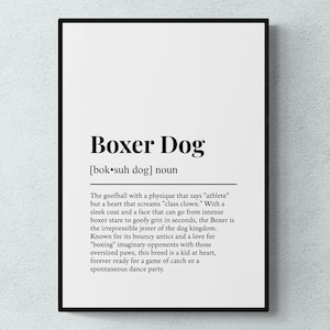 Definitieprint boxerhond, grappige kunst aan de muur huisdier, hondencadeau | Afdrukbare digitale download
