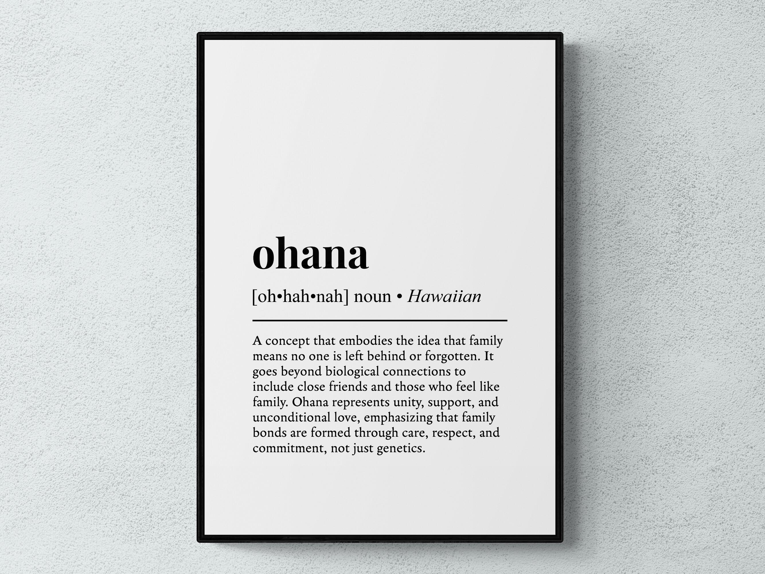 Ohana☆フォロワー様プレゼントページ Ohana Definition Print, Hawaiian Wall Art, Family Gift - Etsy