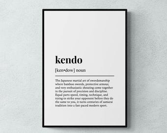 Kendo Definition Print, Funny Martial Arts Wall Art, Kendo Gift | Printable Digital Download