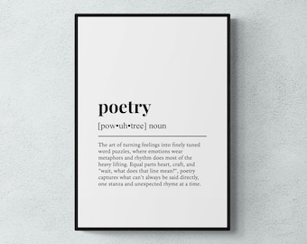 Poetry Definition Print, Funny Literary Wall Art, Poet Gift | Printable Digital Download