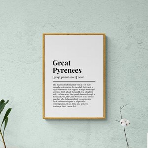 Great Pyrenees Definition Print, Funny Pet Wall Art, Dog Gift | Printable Digital Download image 3
