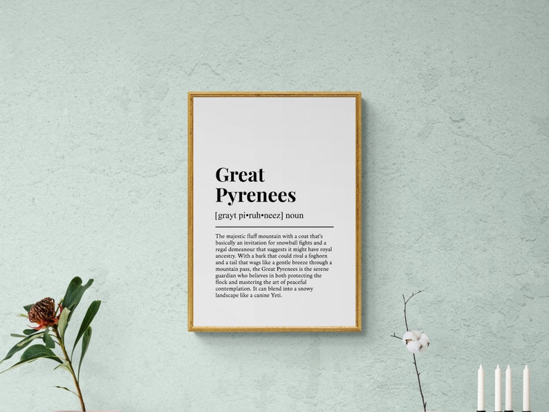Great Pyrenees Definition Print, Funny Pet Wall Art, Dog Gift | Printable Digital Download image 3