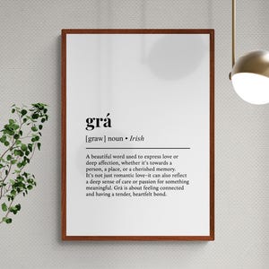 Gra Definition Print, Irish Word Wall Art, Love Gift image 2