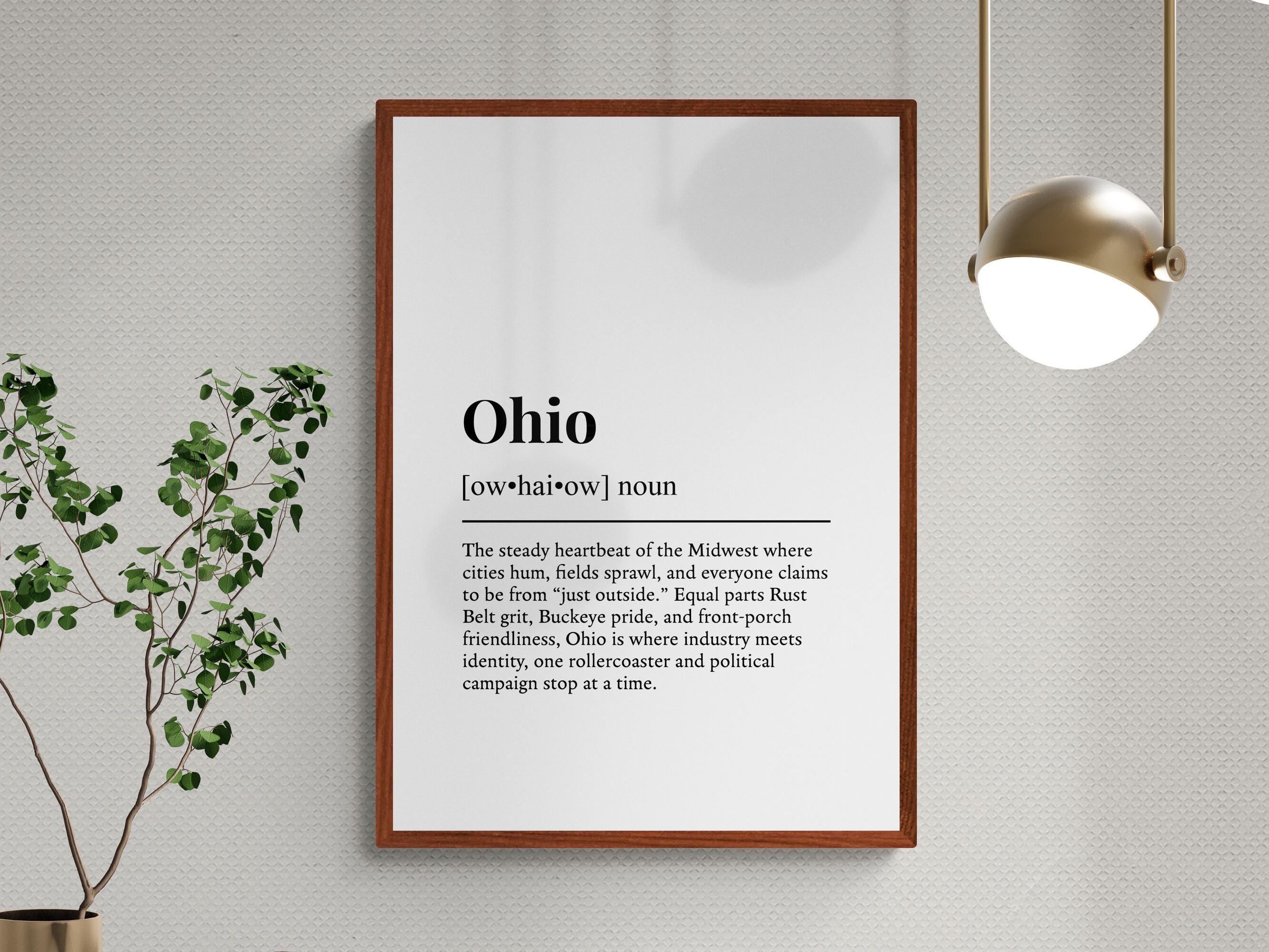Ohio Definition Print, Funny USA Wall Art, American Home Decor