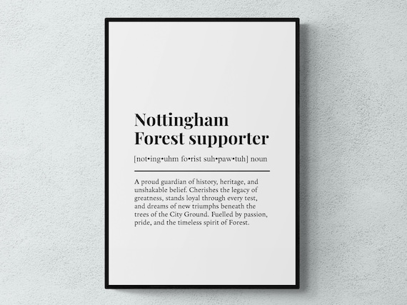 Nottingham Forest Supporter Funny Definition Sport Football Gift Wall Art Print