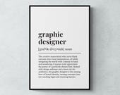 Graphic Designer Definition Print, Funny Studio Wall Art, Office Decor, Design Gift | Printable Digital Download