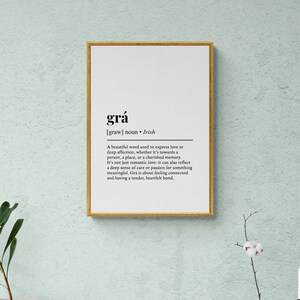 Gra Definition Print, Irish Word Wall Art, Love Gift image 3
