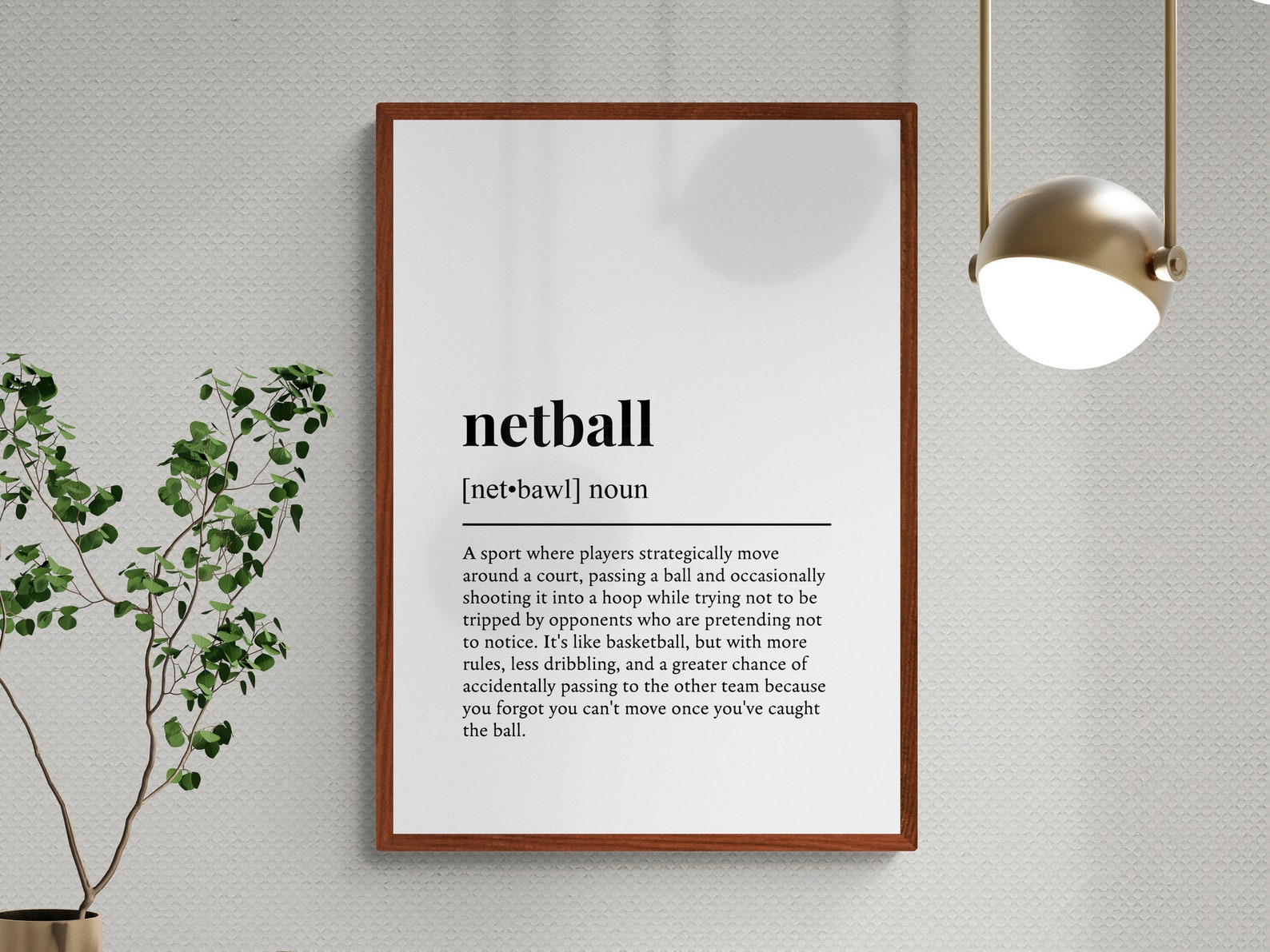 Netball Funny Definition Sport Gift Wall Art Print - Etsy UK